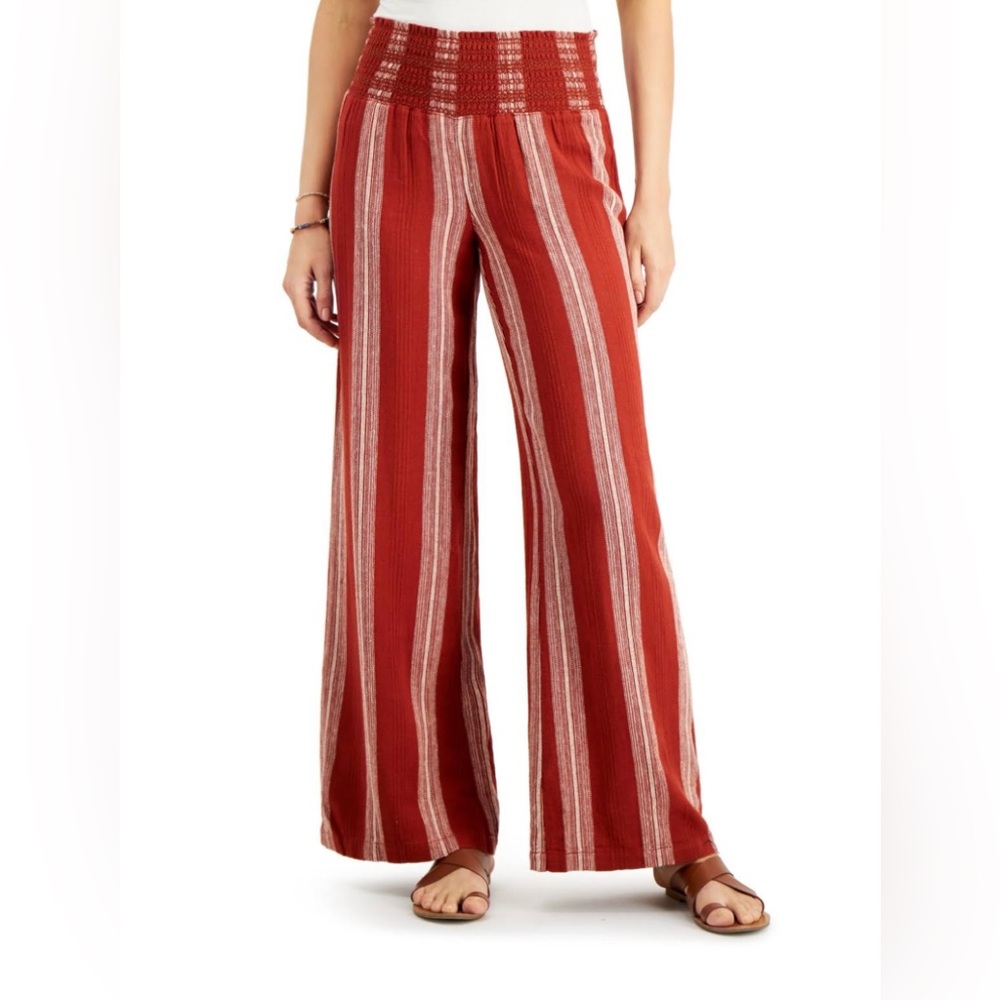 REWASH - Striped Red Wide-Leg Pants